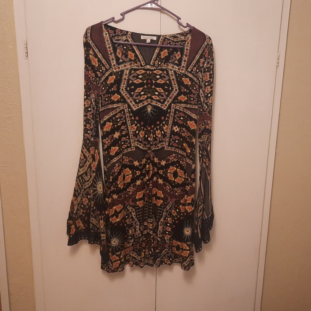 Flowy patterned mini dress